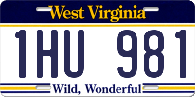 WV license plate 1HU981