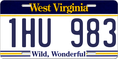 WV license plate 1HU983