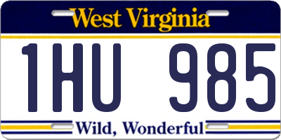 WV license plate 1HU985