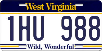 WV license plate 1HU988