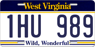 WV license plate 1HU989