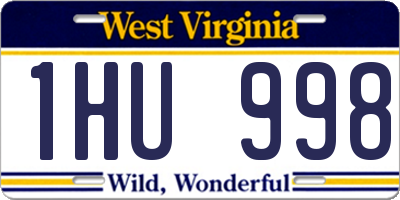 WV license plate 1HU998