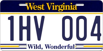 WV license plate 1HV004