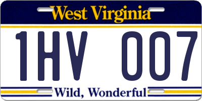 WV license plate 1HV007