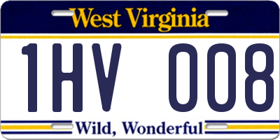 WV license plate 1HV008