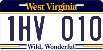 WV license plate 1HV010