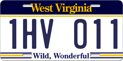 WV license plate 1HV011