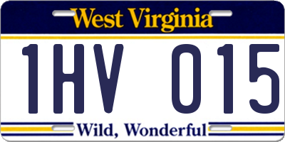 WV license plate 1HV015