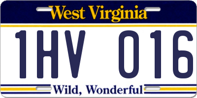 WV license plate 1HV016