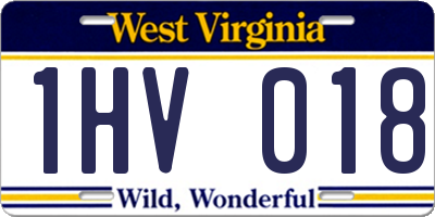 WV license plate 1HV018