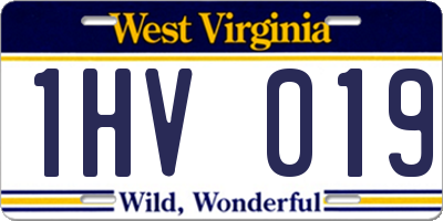 WV license plate 1HV019