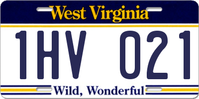 WV license plate 1HV021