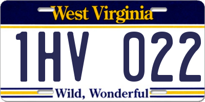 WV license plate 1HV022