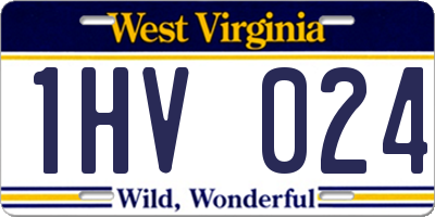 WV license plate 1HV024