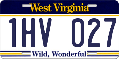 WV license plate 1HV027