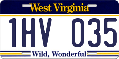 WV license plate 1HV035
