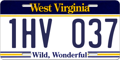 WV license plate 1HV037