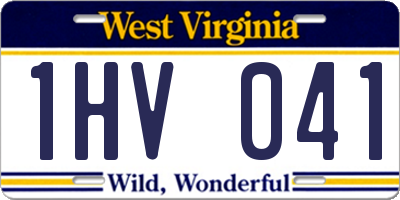 WV license plate 1HV041