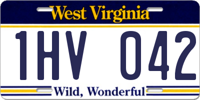 WV license plate 1HV042