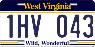 WV license plate 1HV043