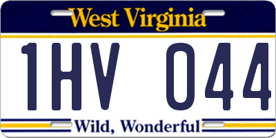 WV license plate 1HV044