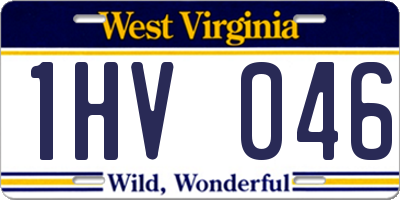 WV license plate 1HV046