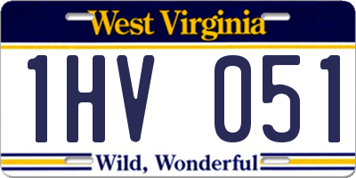 WV license plate 1HV051
