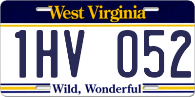 WV license plate 1HV052