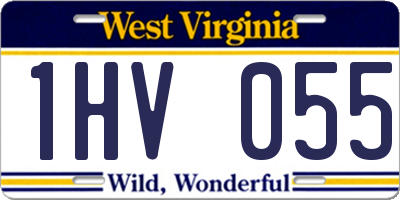 WV license plate 1HV055