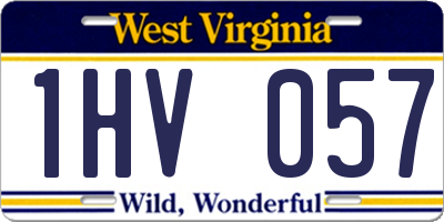 WV license plate 1HV057