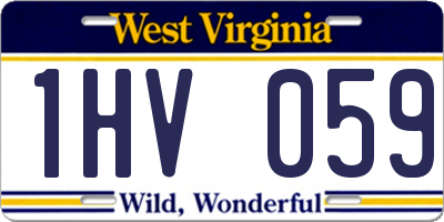 WV license plate 1HV059