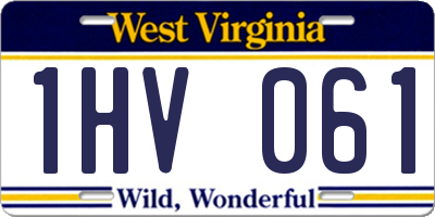 WV license plate 1HV061