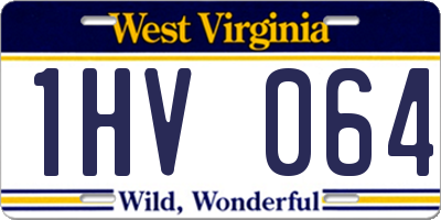 WV license plate 1HV064