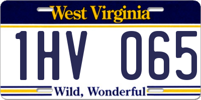WV license plate 1HV065