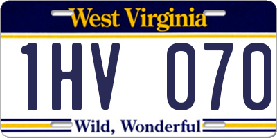 WV license plate 1HV070