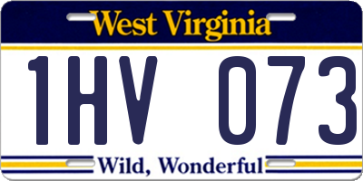 WV license plate 1HV073
