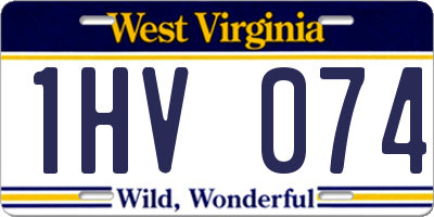 WV license plate 1HV074
