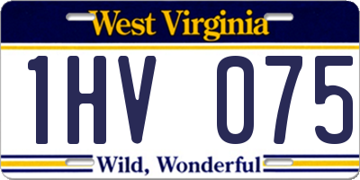 WV license plate 1HV075