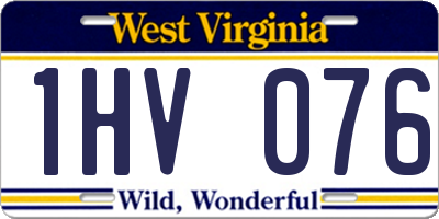 WV license plate 1HV076
