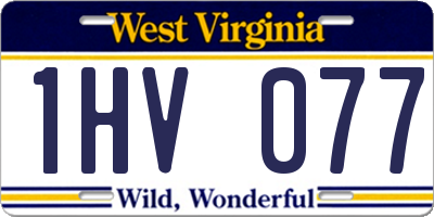 WV license plate 1HV077
