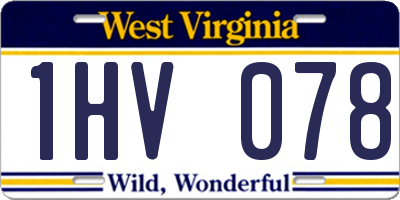 WV license plate 1HV078
