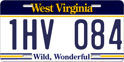 WV license plate 1HV084
