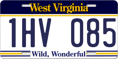 WV license plate 1HV085
