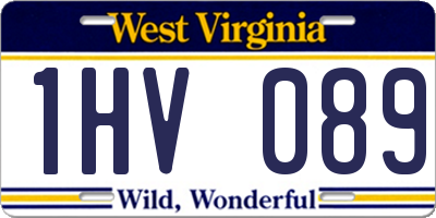 WV license plate 1HV089