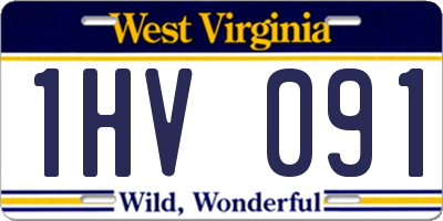 WV license plate 1HV091