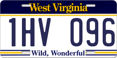 WV license plate 1HV096