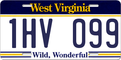 WV license plate 1HV099