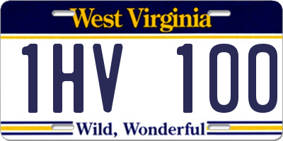 WV license plate 1HV100