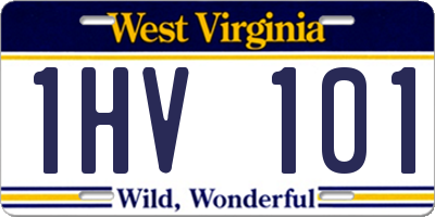 WV license plate 1HV101