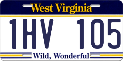 WV license plate 1HV105